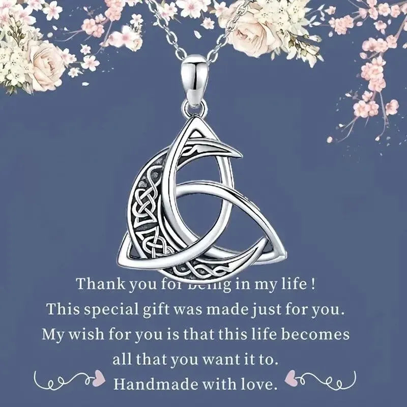 🌙Viking Trinity Knot & Moon Necklace