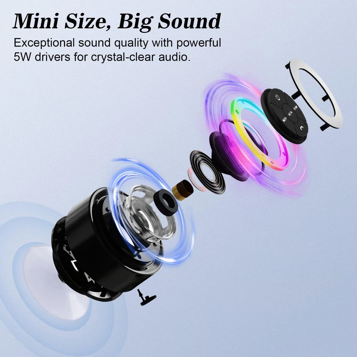 Waterproof Wireless Bluetooth Speakers with LED Light