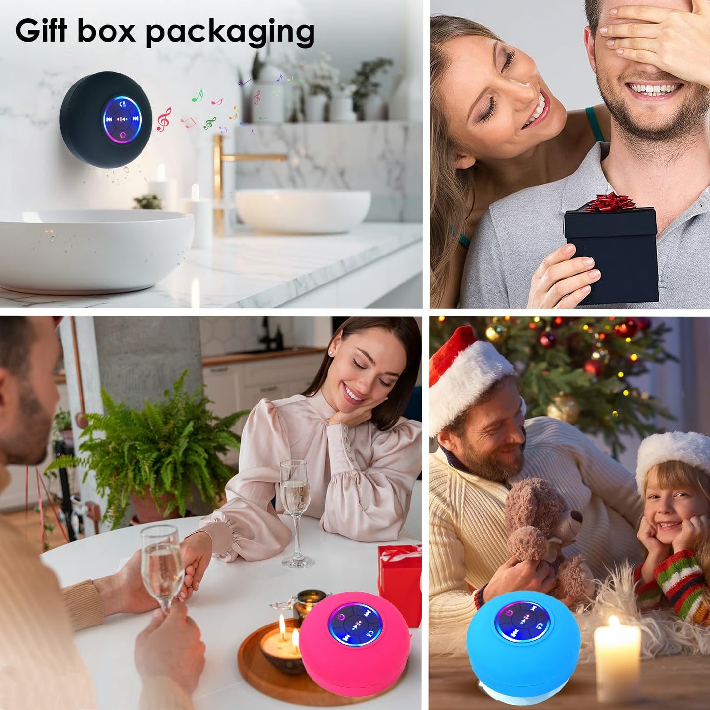 Waterproof Wireless Bluetooth Speakers with LED Light