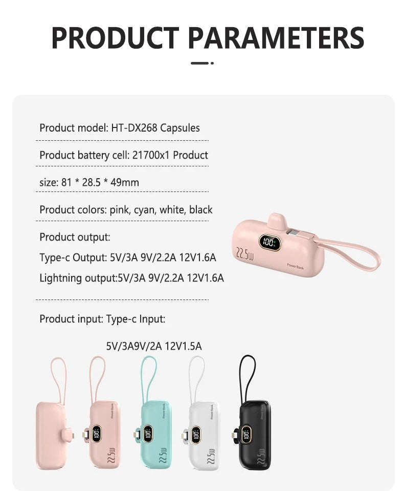 🎉⏰5000mAh Mini Portable Charger Power Bank for phone🔋