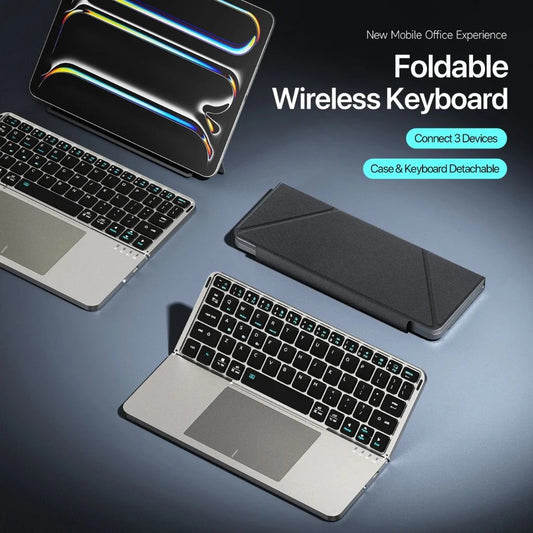 Foldable Wireless Keyboard with Touchpad