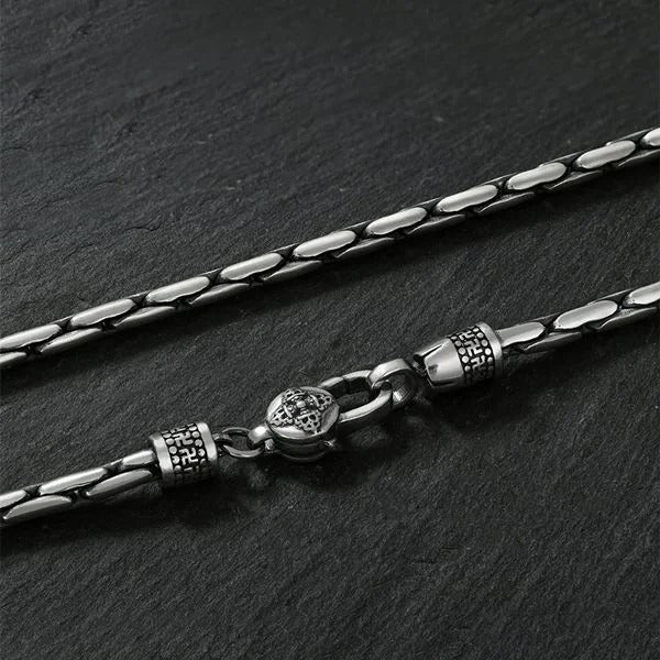 Sterling Silver Vajra Byzantine Necklace