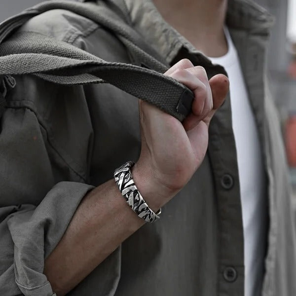 Sterling Silver Wide Face Braided Bracelet