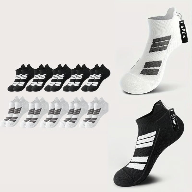 Unisex Low-Cut No-Show Sports Socks- 5 Pairs