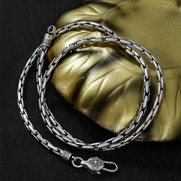 Sterling Silver Vajra Byzantine Necklace