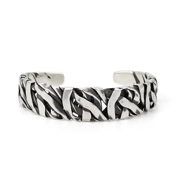 Sterling Silver Wide Face Braided Bracelet