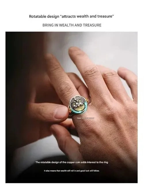 Men & Women Two-Tone Pixiu Ring