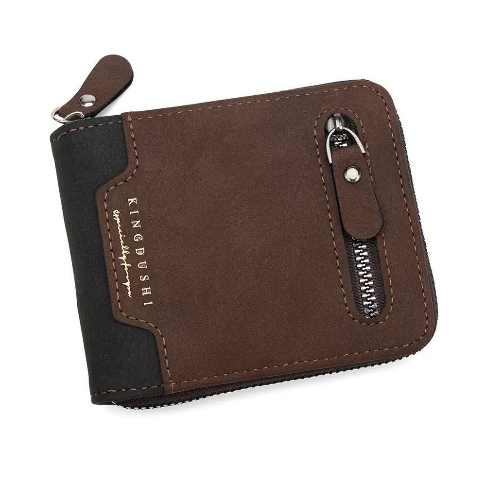 Men’s Large-Capacity Zipper Wallet with Chain & Card Holder