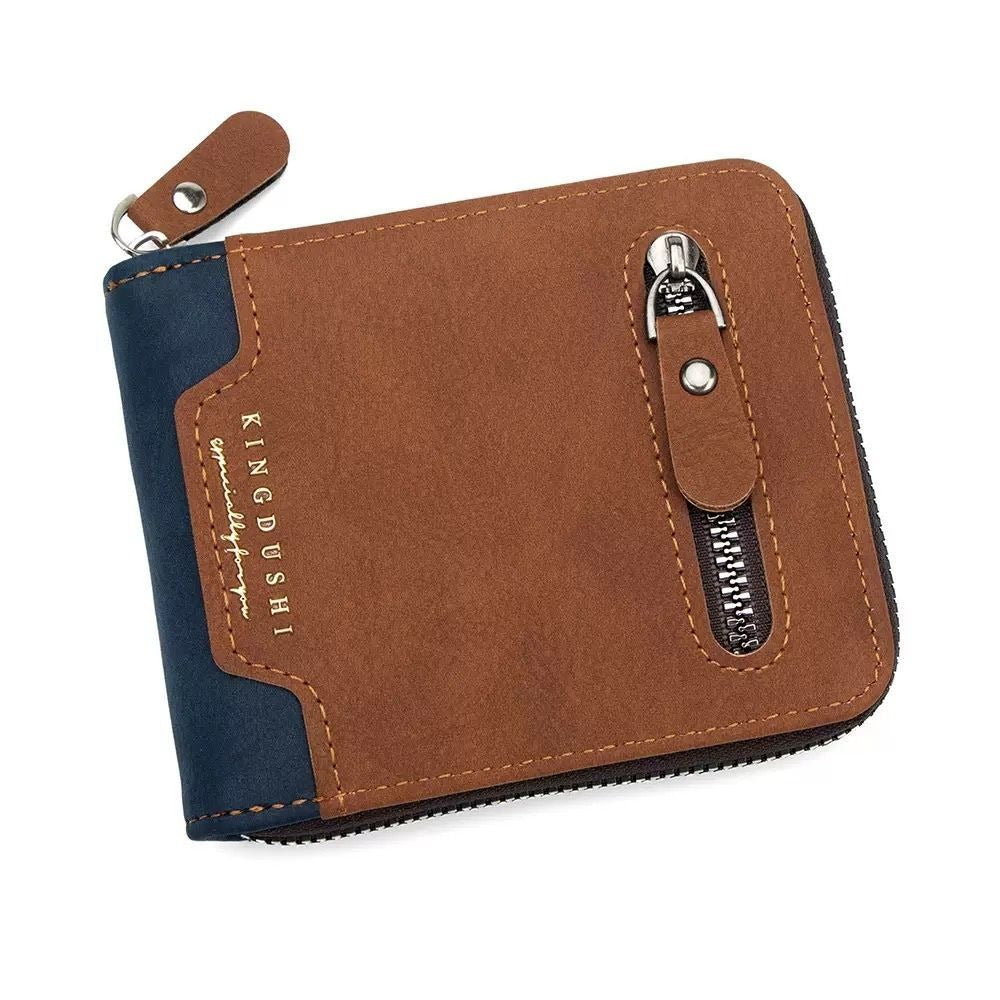 Men’s Large-Capacity Zipper Wallet with Chain & Card Holder