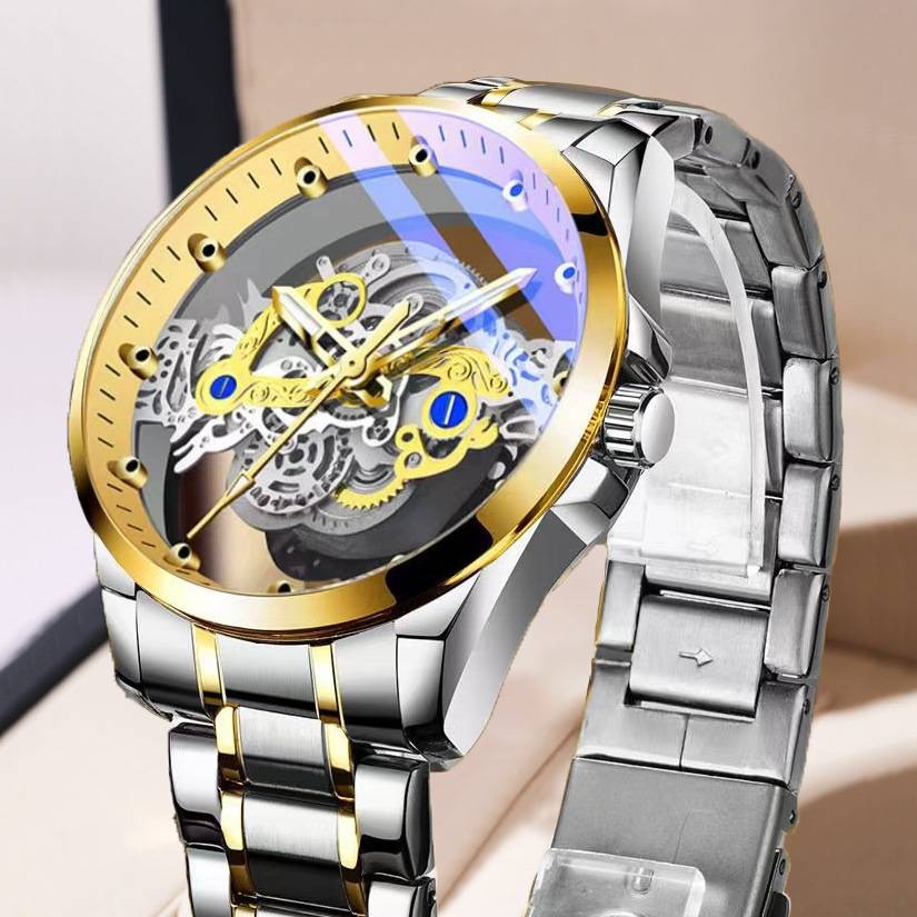 Hollow transparent non-automatic men's watch waterproof luminous