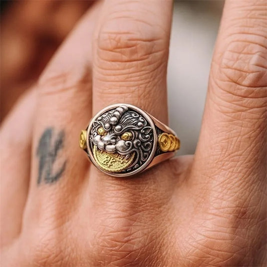 Men & Women Two-Tone Pixiu Ring