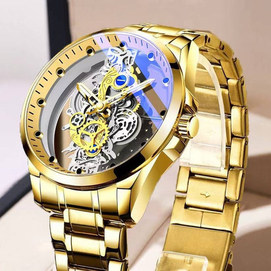 Hollow transparent non-automatic men's watch waterproof luminous