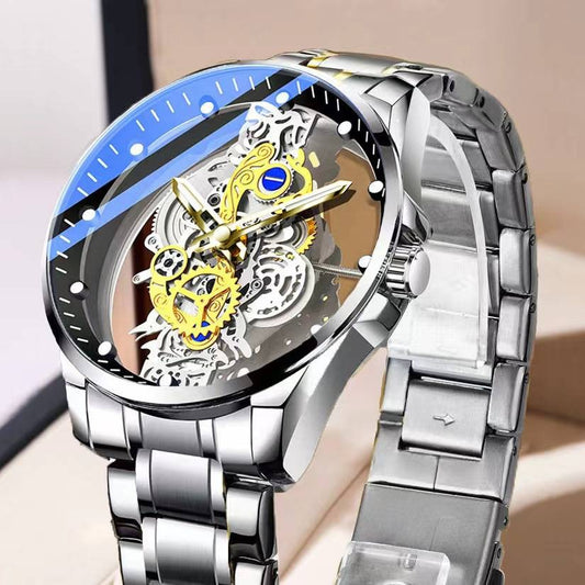 Hollow transparent non-automatic men's watch waterproof luminous