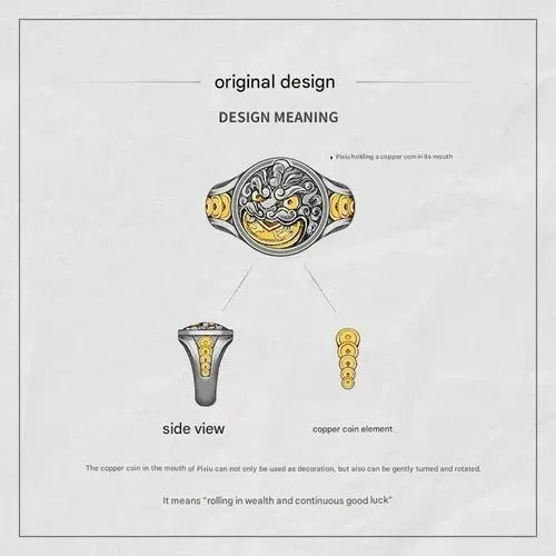 Men & Women Two-Tone Pixiu Ring