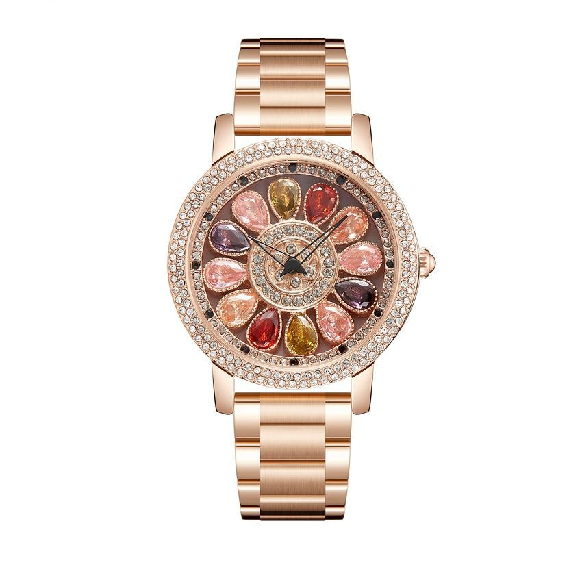 ORSGA multi-color inlaid steel alloy rotating women's watch