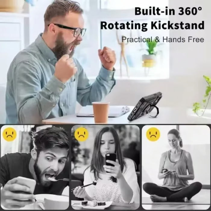 Card Holder Case with Ring Magnetic Kickstand Phone Cover