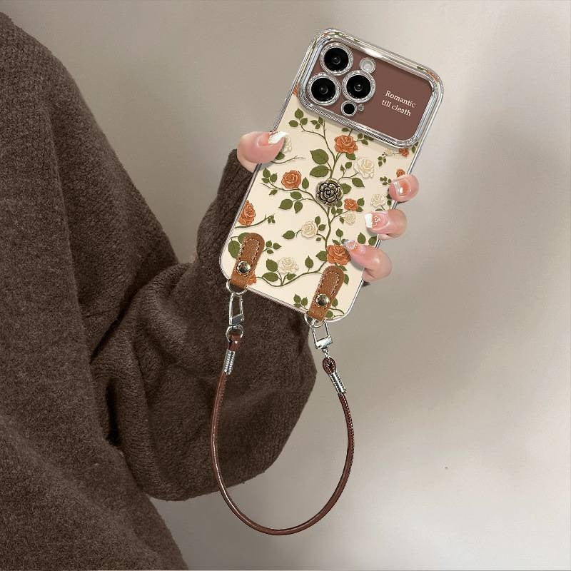 Rose plush electroplated silicone retro drop-proof I-phone case