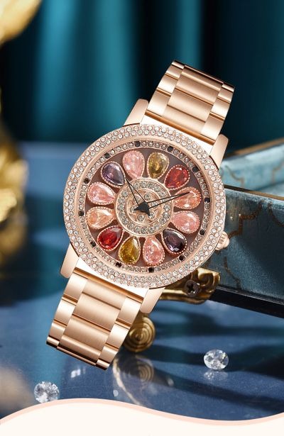 ORSGA multi-color inlaid steel alloy rotating women's watch