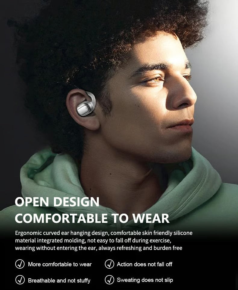 True Wireless Intelligent Touchscreen Open Ear Earbuds Bluetooth Earphones