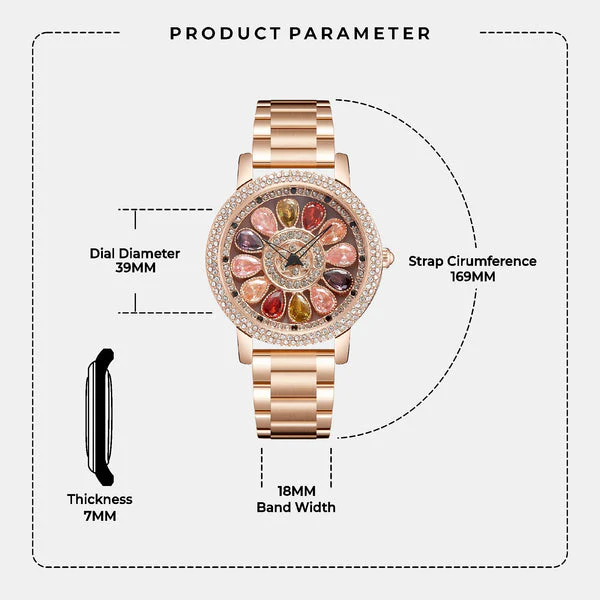 ORSGA multi-color inlaid steel alloy rotating women's watch