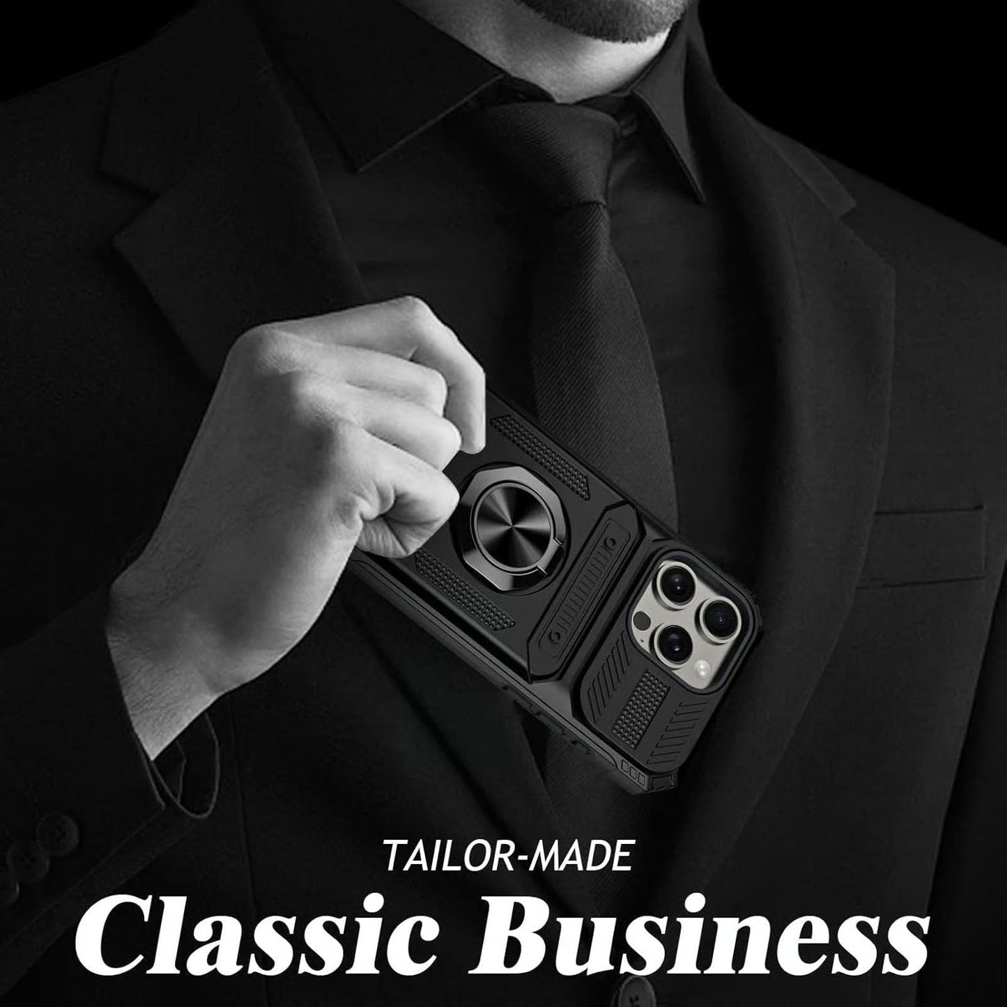 Card Holder Case with Ring Magnetic Kickstand Phone Cover