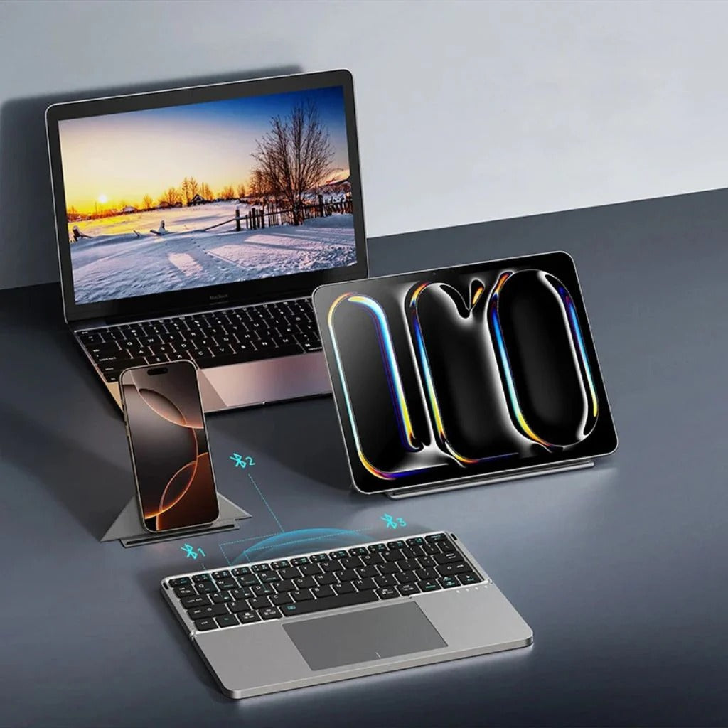 Foldable Wireless Keyboard with Touchpad